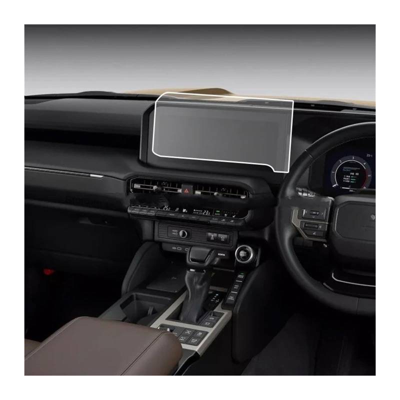 GPS Displayschutzfolie 12,3 Zoll Auto Infotainment Radio GPS Konsole Navigation Gehärtetem Glas Screen Protector Für Toyota Für Land Für Cruiser 250 2025 Navigation Schutzfolie(Right Hand Drive) von MESKEL