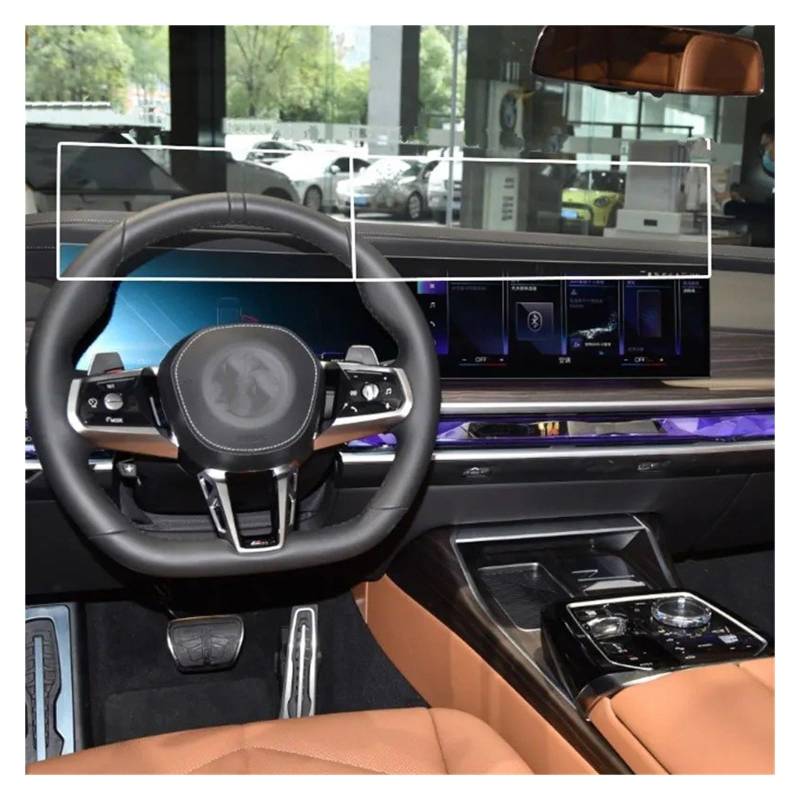 GPS Displayschutzfolie 12,3 Zoll Auto Infotainment Radio GPS Navigation Bildschirm Gehärtetes Glas Schutzfolie Für 7 Serie 740i Limousine I7 2023 2024 Navigation Schutzfolie von MESKEL