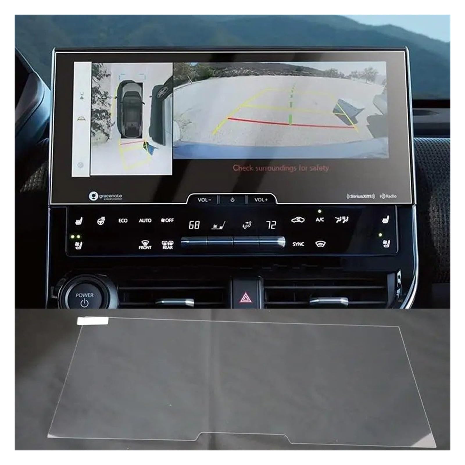 GPS Displayschutzfolie 12,3 Zoll Touch Screen Protector Folien Infotainment Navigation Gehärtetem Glas Screen Protector Für Toyota Für BZ4X 2022 2023 Navigation Schutzfolie(for GPS) von MESKEL