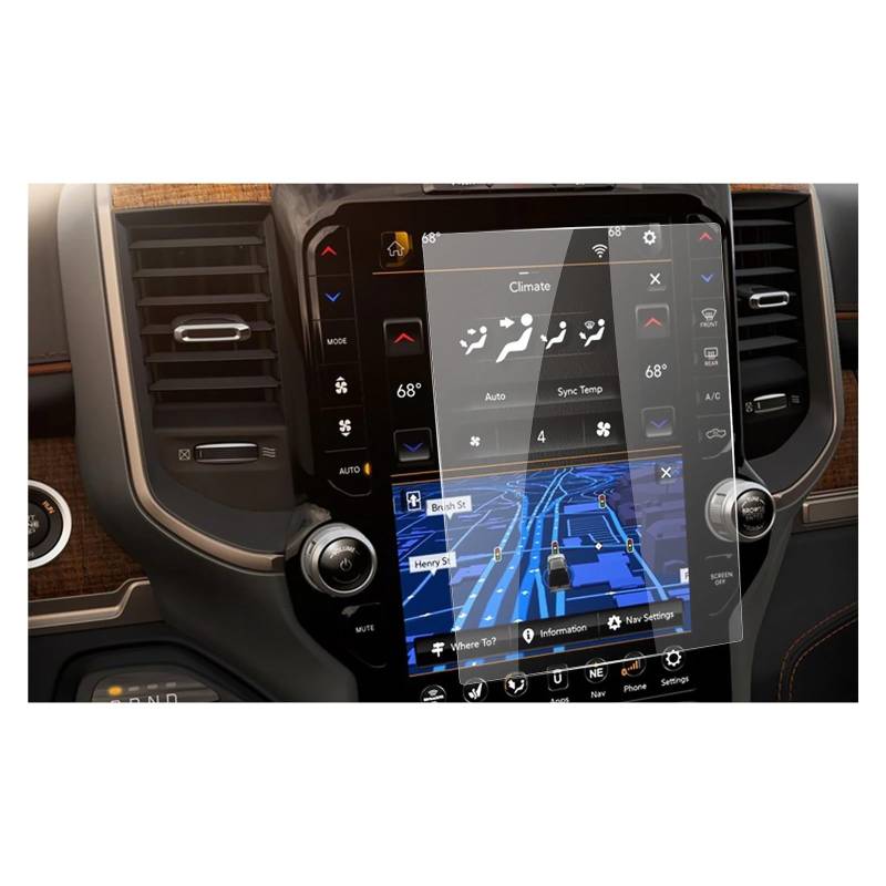 GPS Displayschutzfolie 12 Zoll Auto Navigation Touch Screen Protector Für Ram 1500 2500 3500 2019 Auto Innen Zubehör Gehärtetem Glas Film Navigation Schutzfolie von MESKEL