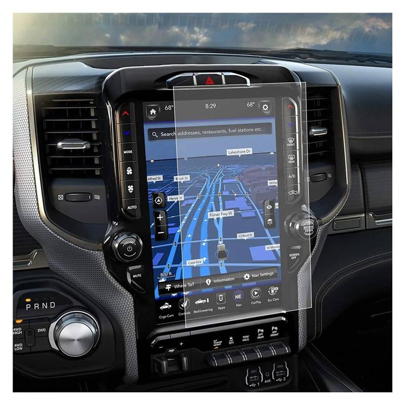 GPS Displayschutzfolie 12 Zoll GPS Navigation Screen Protector Für Dodge Für Ram 1500 2500 3500 2019 2020 2021 2022 Auto Innen Zubehör Navigation Schutzfolie von MESKEL