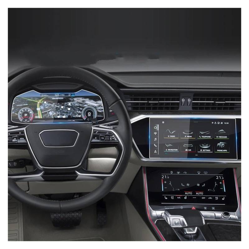 GPS Displayschutzfolie Auto Aufkleber Screen Protector Navigator Display Gehärtetem Glas Schutz Film Für A6 2023 Auto Zubehör Navigation Schutzfolie(HD for A6 23 SpeedSet) von MESKEL