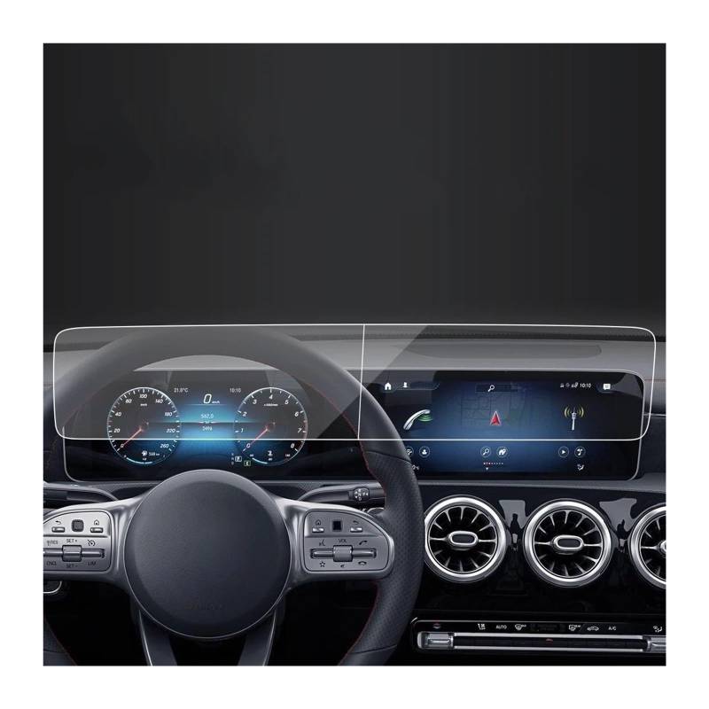 GPS Displayschutzfolie Auto Aufkleber Screen Protector Navigator Display Gehärtetem Glas Schutz Film Für Benz Für Cla 2023 Auto Zubehör Navigation Schutzfolie(HD for 23 Cla L) von MESKEL