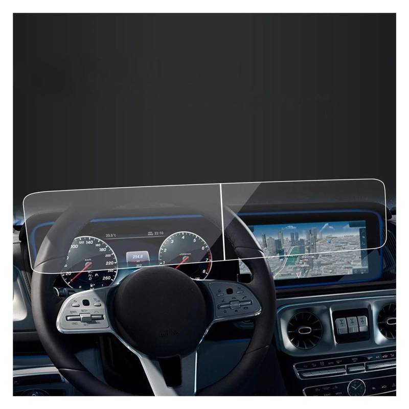 GPS Displayschutzfolie Auto Aufkleber Screen Protector Navigator Display Gehärtetem Glas Schutz Film Für Benz Für G-Klasse 2023 Auto Zubehör Navigation Schutzfolie(HD for 23 G-Class L) von MESKEL