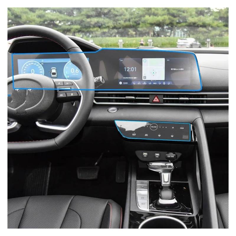 GPS Displayschutzfolie Auto GPS Navigation Schutz Film LCD Bildschirm TPU Film Screen Protector Anti-Scratch Innen Refit Für Hyundai Für Elantra 2021 2022 Navigation Schutzfolie von MESKEL