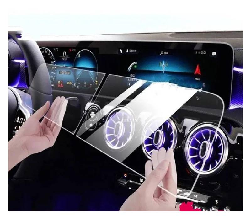 GPS Displayschutzfolie Auto Navigation Gehärtetem Glas Auto Dashboard Screen Protector LCD Display Film Für Benz Für G-Klasse 2018-2023 Zubehör Navigation Schutzfolie(Tempered Glass 1Set) von MESKEL