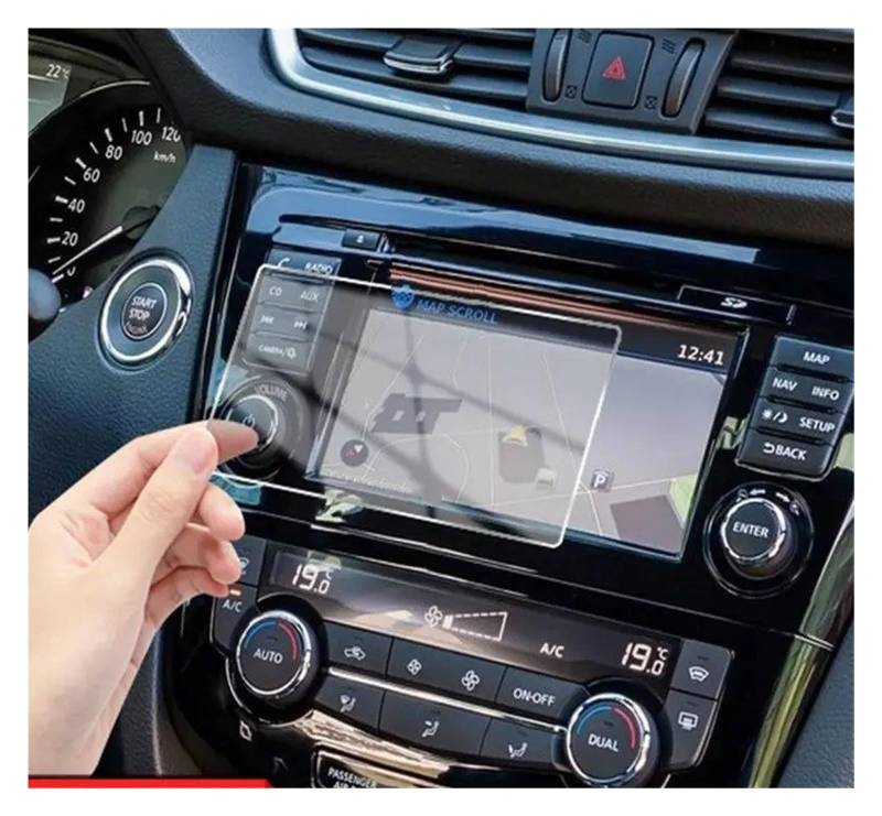GPS Displayschutzfolie Auto Navigation Gehärtetes Glas Screen Protector Innen Zubehör GPS Bildschirm Film Für Nissan Für Qashqai J11 Für X-Trail T32 2015-2018 Navigation Schutzfolie von MESKEL