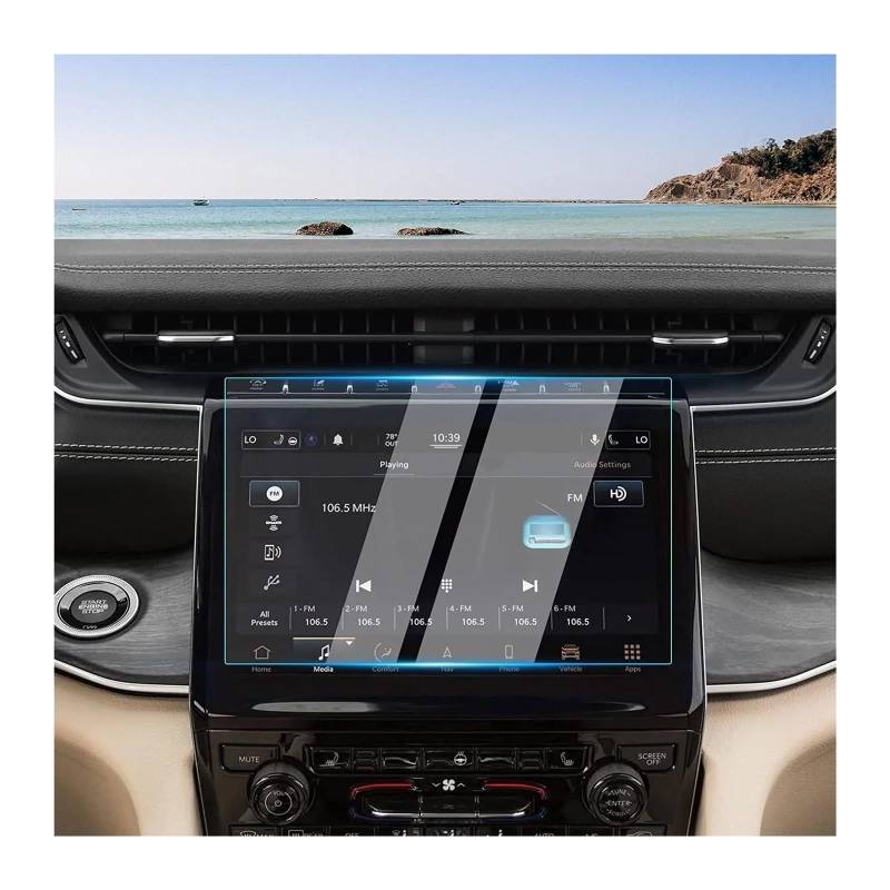 GPS Displayschutzfolie Auto Navigation Screen Protector Gehärtetem Glas Film Für Jeep Für Grand Für Cherokee L 2021 2022 2023 Auto Innen Zubehör Navigation Schutzfolie von MESKEL