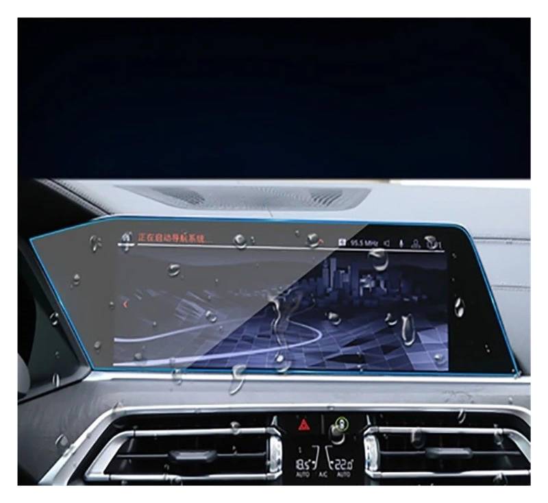 GPS Displayschutzfolie Auto Navigation Screen Protector Instrument Dashboard Gehärtetes Glas Schutz Film Für X5 Für X6 Für X7 G05 G06 G07 2019 2020 Navigation Schutzfolie(Dashboard) von MESKEL