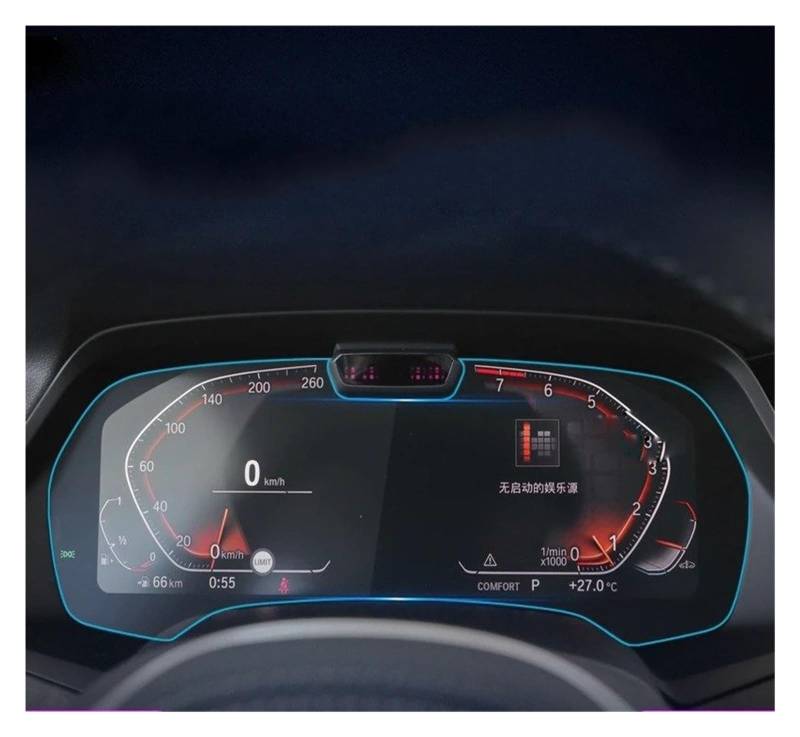 GPS Displayschutzfolie Auto Navigation Screen Protector Instrument Dashboard Gehärtetes Glas Schutz Film Für X5 Für X6 Für X7 G05 G06 G07 2019 2020 Navigation Schutzfolie(Dashboard with Hole) von MESKEL