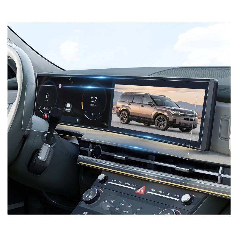 GPS Displayschutzfolie Auto Navigation & LCD Instrument Nano Screen Protector Für Hyundai Für Santa Fe 2024 LHD Auto Innen Zubehör Navigation Schutzfolie(12.3-Inch) von MESKEL