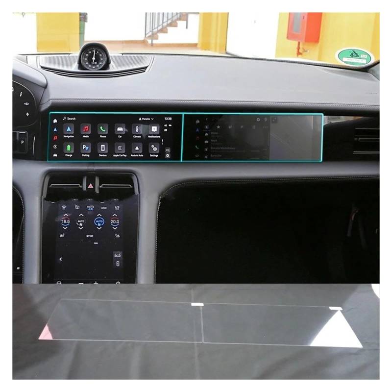 GPS Displayschutzfolie Für Für Taycan 2020-2022 Auto Infotainment Radio GPS Navigation Film Gehärtetes Glas Screen Protector Navigation Schutzfolie von MESKEL
