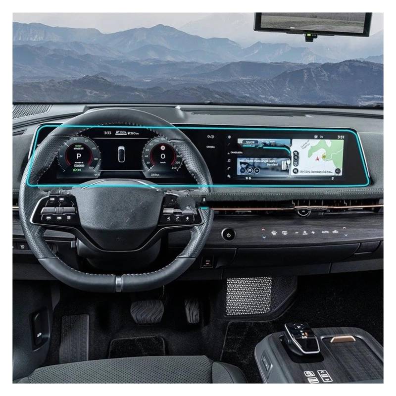 GPS Displayschutzfolie Für Nissan Für Ariya 2021-2023 Auto Infotainment GPS Navigation Film LCD Bildschirm Instrument Dashboard Schutz TPU Screen Protector Navigation Schutzfolie von MESKEL