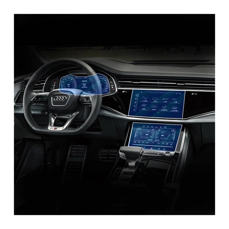 GPS Displayschutzfolie Für Q8 2018 2019-2022 Für Q7 2020 2021 2022 Gehärtetes Glas Auto Navigation Bildschirm Film Dashboard Film Innen Zubehör Navigation Schutzfolie(3pcs) von MESKEL