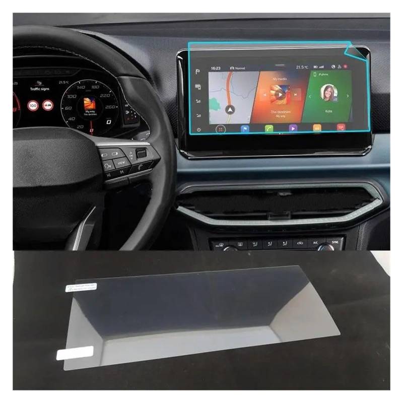 GPS Displayschutzfolie Für Sitz Für Arona 2021 2022 9,2 Zoll Auto Infotainment Auto Radio GPS Navigation Touch Display PET Screen Protector Navigation Schutzfolie von MESKEL
