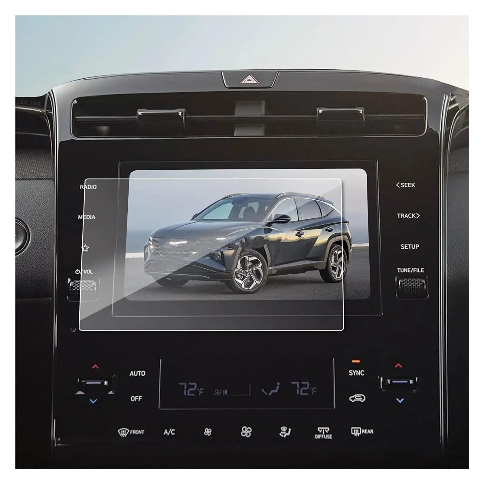 GPS Displayschutzfolie Gehärtetem Glas Screen Protector Film 8 Zoll Für Hyundai Für Tucson NX4 2022 2023 GPS LCD Touch Navigation Display Zubehör Navigation Schutzfolie von MESKEL