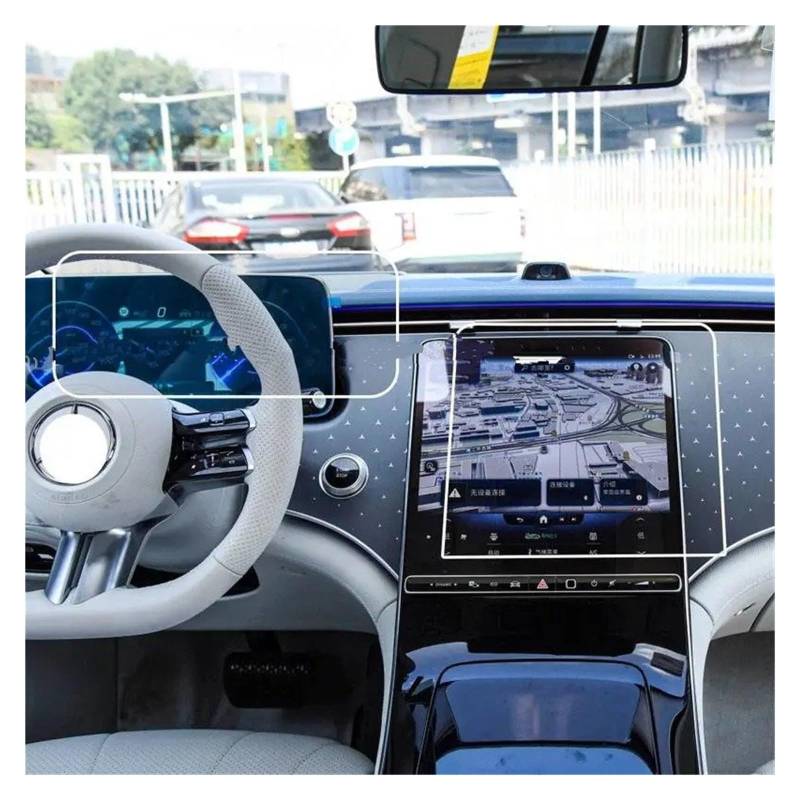 GPS Displayschutzfolie Gehärtetem Glas Screen Protector Für Benz Für EQS Für SUV X296 2024 Auto GPS Navigation Und Instrument LCD Anti-Scratch-Film Navigation Schutzfolie von MESKEL