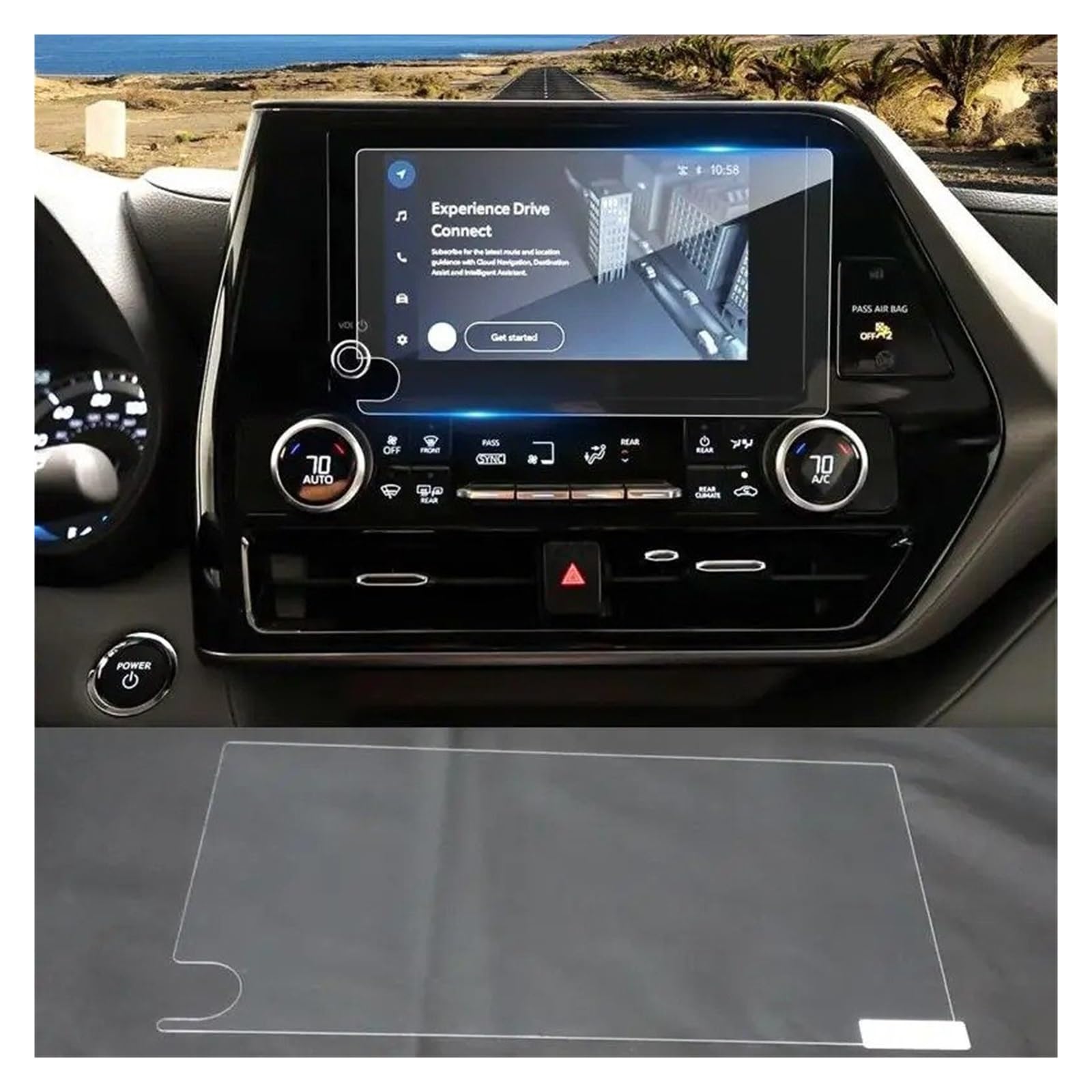GPS Displayschutzfolie Gehärtetem Glas Screen Protector Für Toyota Für Highlander 2023 8 Zoll Auto Infotainment Radio GPS Navigation Film Innen Navigation Schutzfolie von MESKEL