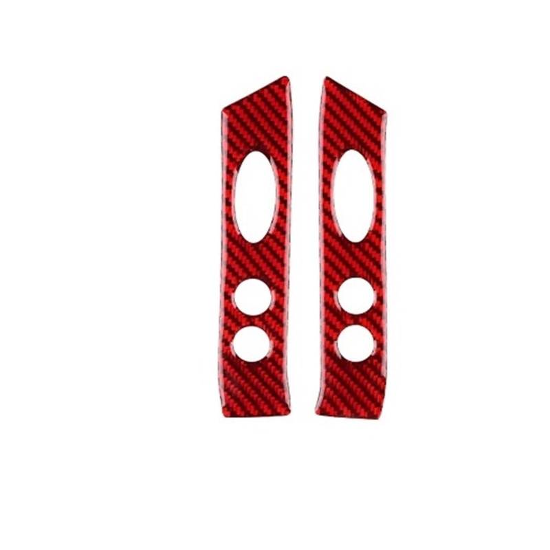 Interieurleisten Für Mini Für Cooper Hatch Für One R50 R53 2001-2006 Lenkrad Taste Aufkleber Streifen Weiche Carbon Faser Auto Innen Panel Abdeckung Aufkleber Innenzubehör(B-RED,for r53) von MESKEL