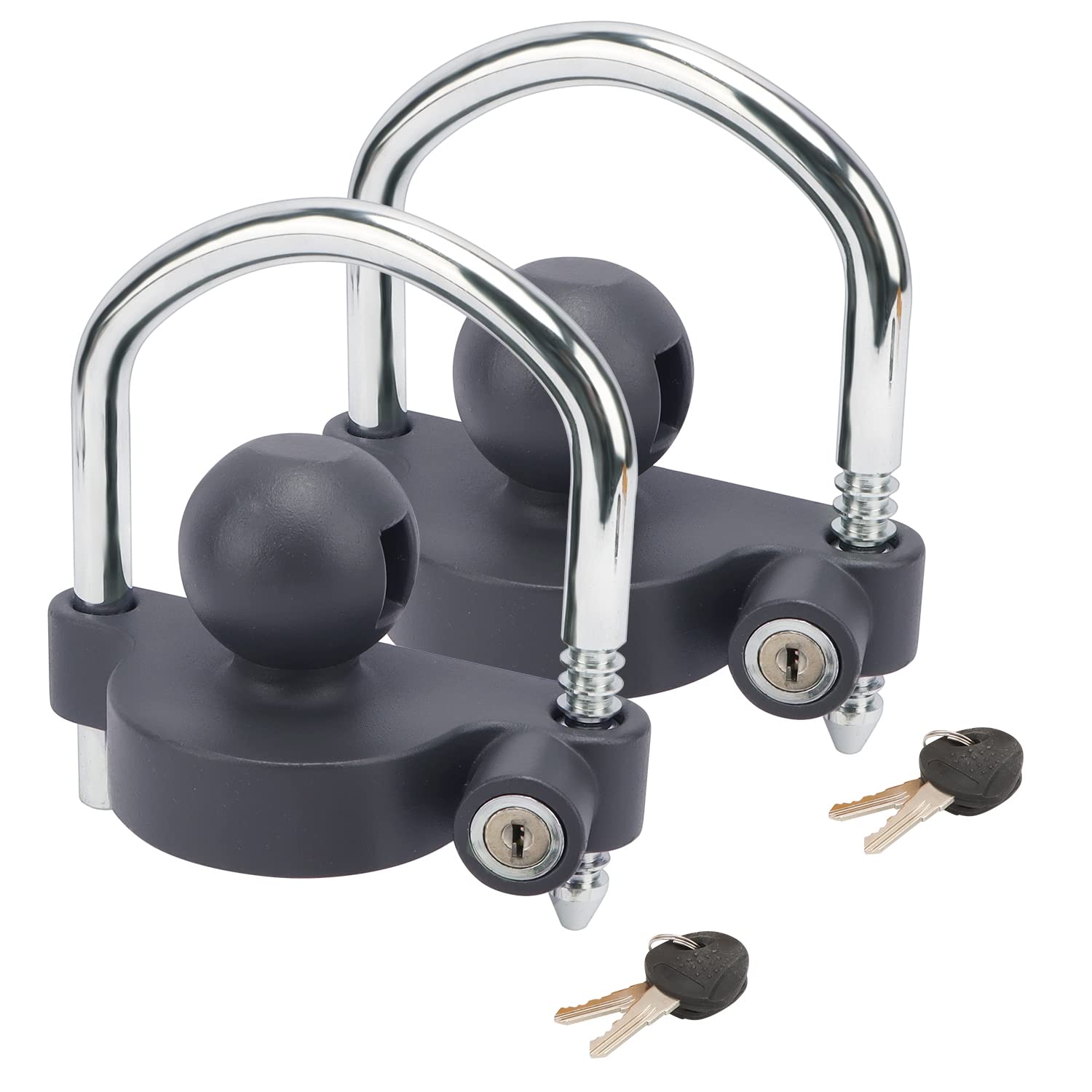 METOWARE Anhängerkupplungsschloss, gleichschließend, universal, verstellbar, Stahl, Diebstahlschutz, Kugelschloss, Abschleppschloss für Anhänger-Sicherheit, passend für 4,8 cm, 5,1 cm, 6,1 cm Kupplung METOWARE Anhängerkupplungsschloss, gleichschließend, universal, verstellbar, Stahl, Diebstahlschutz, Kugelschloss, Abschleppschloss für Anhänger-Sicherheit, passend für 4,8 cm, 5,1 cm, 6,1 cm Kupplung von METOWARE