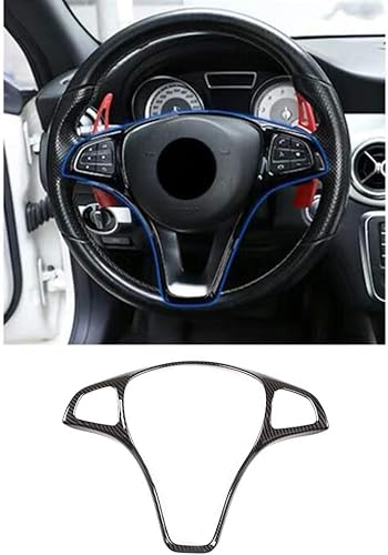 Karbonfaser-Stil ABS Auto-Lenkrad-Dekoration Rahmen Zierleiste für BC E GLC CLA GLA Klasse W205 W213 X253 C117 X156 W176 W246 von METYOUCAR