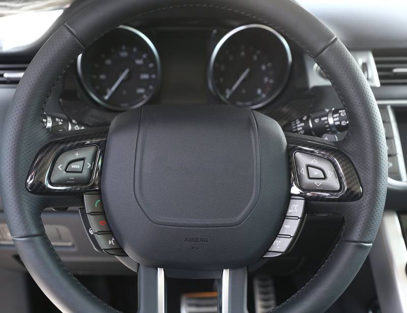 Carbon Style ABS Kunststoff Lenkrad Knopfabdeckung Trim Für Range Rover Evoque 2012-2019 von METYOUCAR