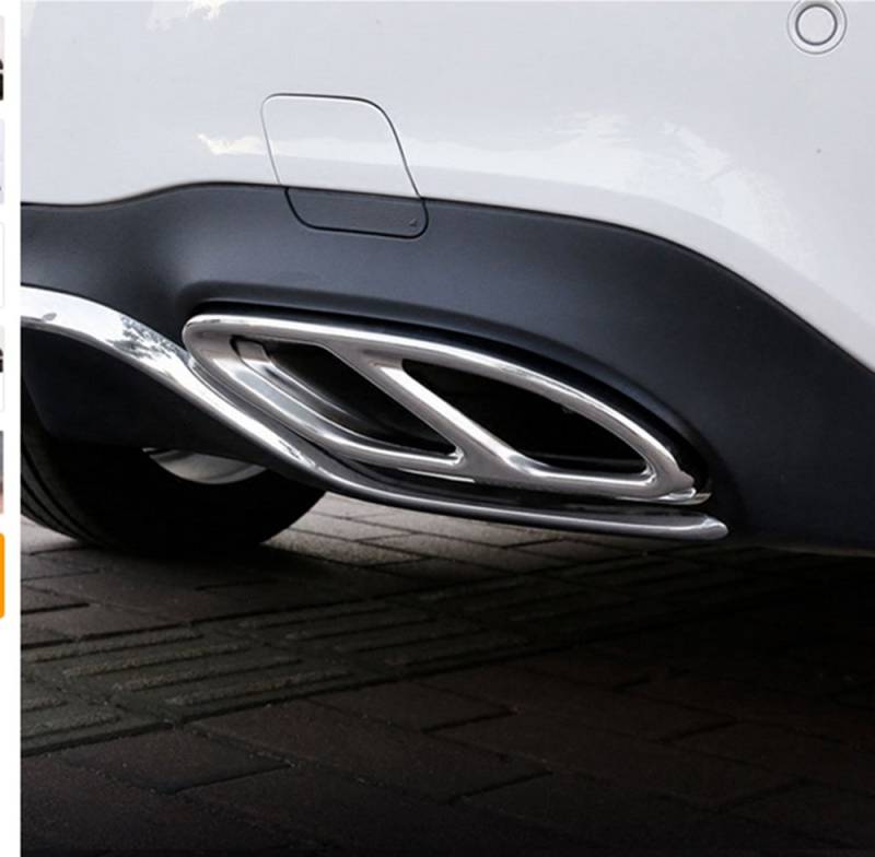 Edelstahl-Rohr Throat Auspuff Ausgänge Heckrahmenabdeckung Trim Für W213 W205 Coupe W246 W216 GLC GLE GLS CLA von METYOUCAR