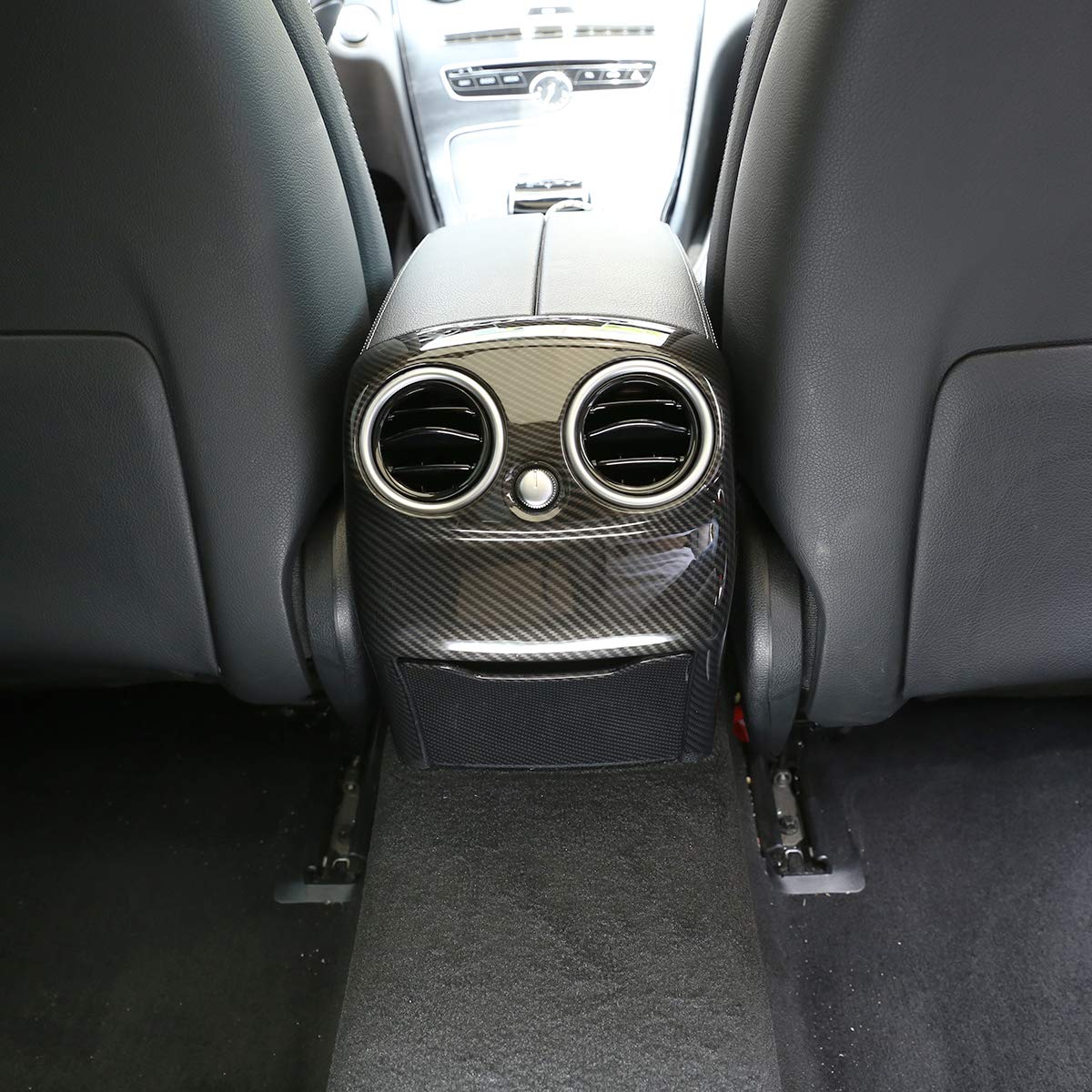 Für W205 C Klasse 2015-2018 Auto ABS Carbon Fiber Stil Klimaanlage Lüftungsschlitz Abdeckung Abdeckung Abdeckung von METYOUCAR