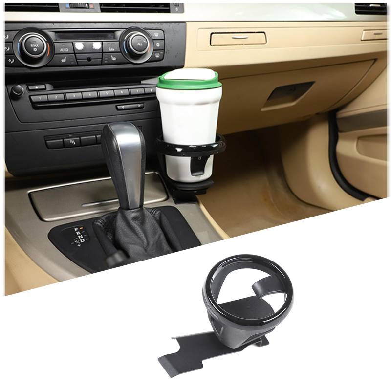 METYOUCAR Auto-Getränkehalter für BMW 1er-Serie E81-E88 2007–2011 & 3er-Serie E90-E93 2005–2012, Karbonstahlmaterial, Metallic-Grau von METYOUCAR