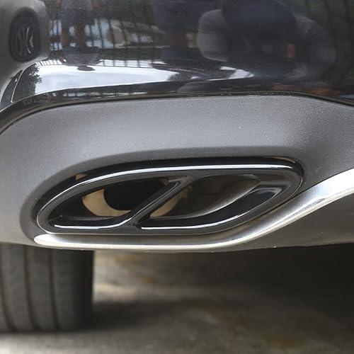 METYOUCAR Edelstahl-Auspuff-Auspuff-Abdeckung für Mercedes Benz A/B/C/E/CLA/CLS/GLC/GLE/GLS (schwarz) von METYOUCAR