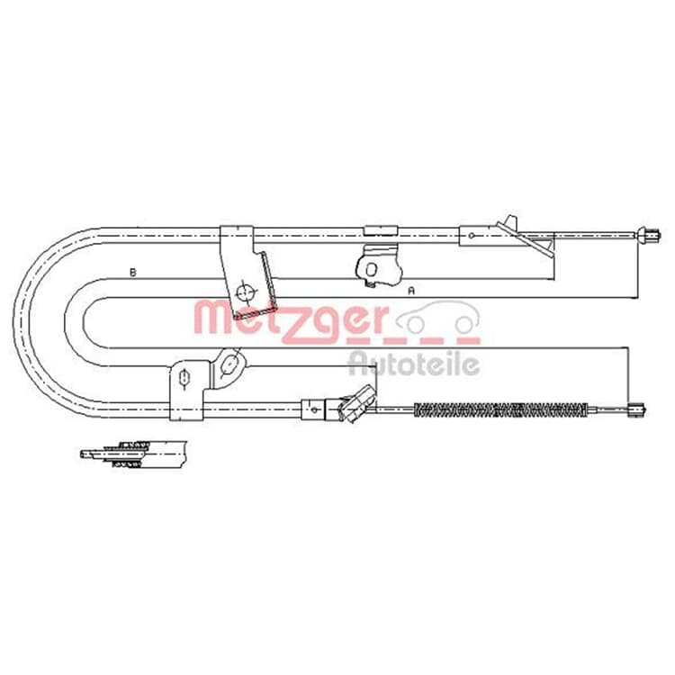 2x Metzger Handbremsseil hinten rechts+links Toyota Yaris P1 von METZGER