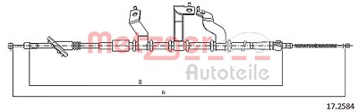 Metzger 1x Handbremsseil Scheibenbremse Hinterachse [Hersteller-Nr. 17.2584] für Hyundai von METZGER