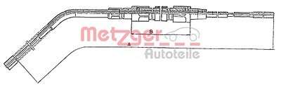 Metzger 1x Handbremsseil Trommelbremse Hinterachse [Hersteller-Nr. 10.4132] für BMW von METZGER