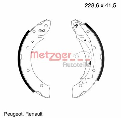 Metzger Bremsbackensatz [Hersteller-Nr. MG634] für Peugeot, Renault von METZGER