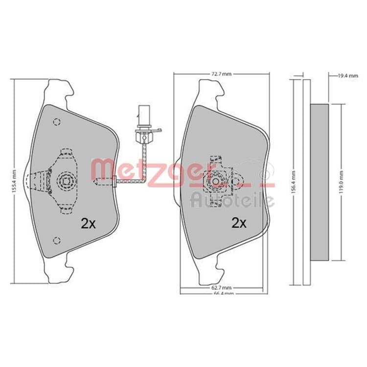 Metzger Bremsbel?ge vorne Audi A4 A6 A8 Seat Exeo Metzger Bremsbel?ge vorne Audi A4 A6 A8 Seat Exeo von METZGER