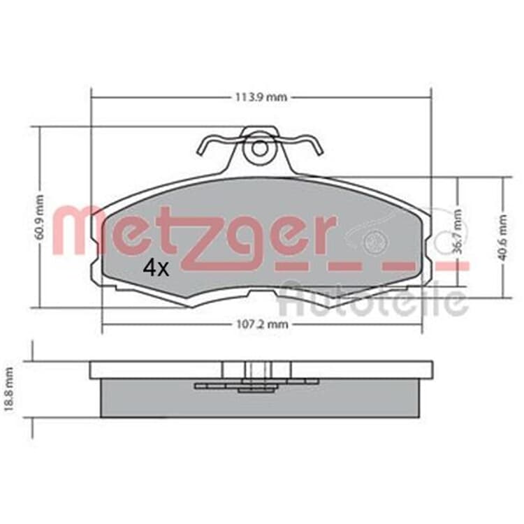Metzger Bremsbel?ge vorne Skoda Favorit Felicia VW Caddy Metzger Bremsbel?ge vorne Skoda Favorit Felicia VW Caddy von METZGER