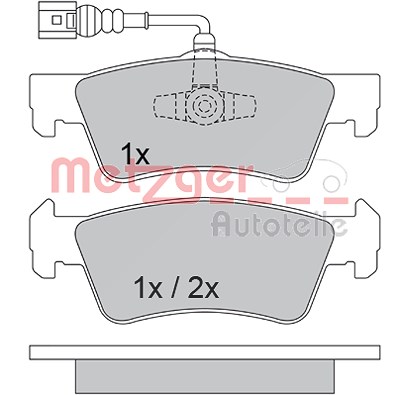 Metzger Bremsbeläge hinten (Satz) [Hersteller-Nr. 1170560] für VW von METZGER