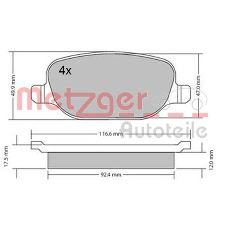 Metzger Bremsbel?ge hinten Alfa 159 Brera Spider Delta Thesis Metzger Bremsbel?ge hinten Alfa 159 Brera Spider Delta Thesis von METZGER