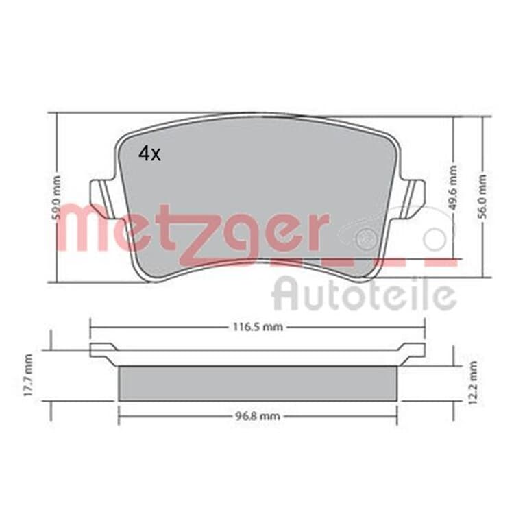 Metzger Bremsbel?ge hinten Audi A4 A5 Q5 Metzger Bremsbel?ge hinten Audi A4 A5 Q5 von METZGER