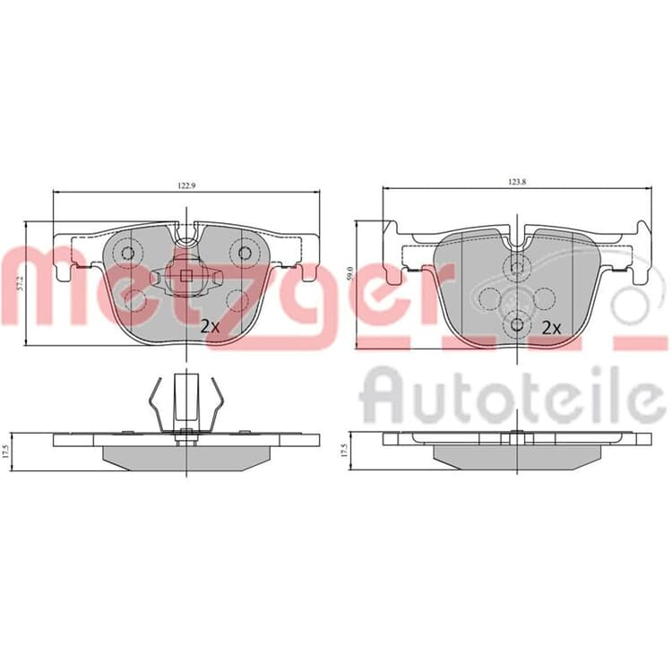 Metzger Bremsbel?ge hinten BMW 3er 4er Metzger Bremsbel?ge hinten BMW 3er 4er von METZGER