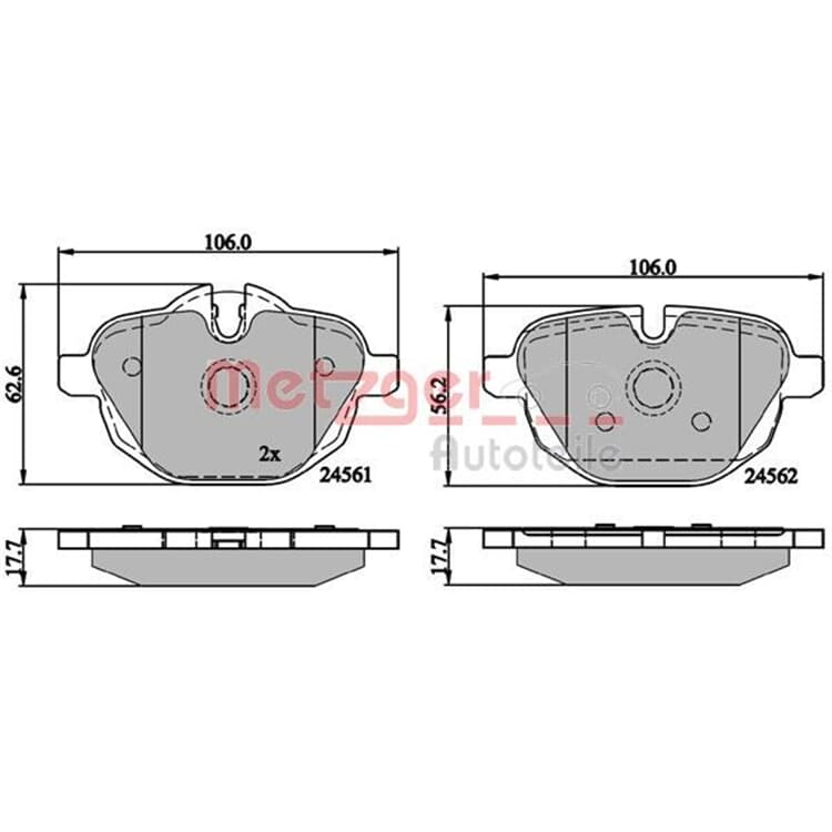 Metzger Bremsbel?ge hinten BMW 5er I8 X3 X4 Z4 Metzger Bremsbel?ge hinten BMW 5er I8 X3 X4 Z4 von METZGER