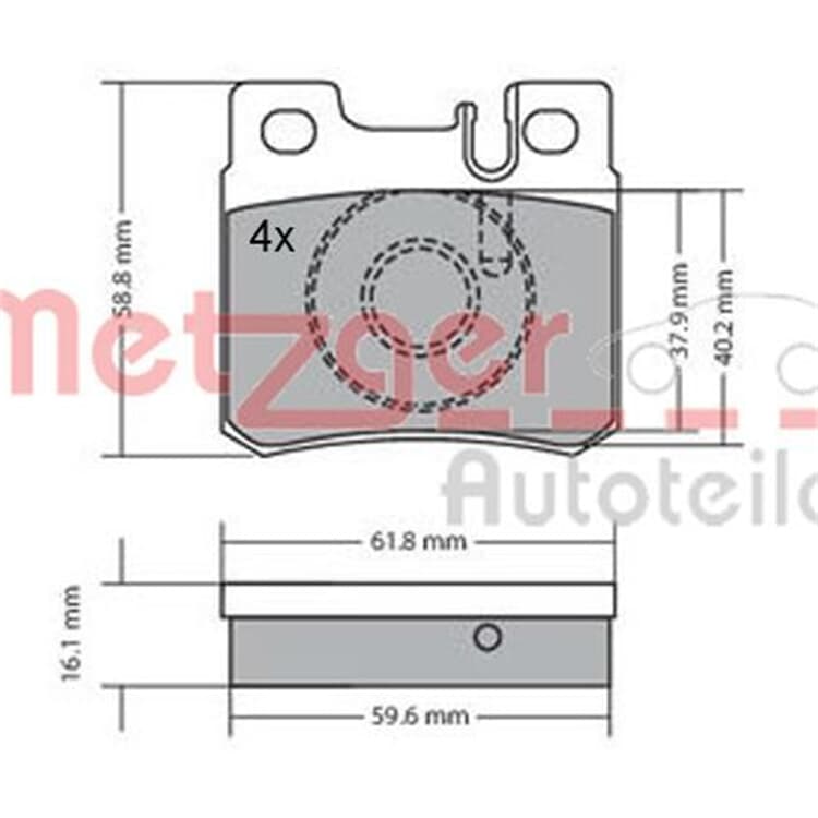 Metzger Bremsbel?ge hinten Mercedes 124 190 C-Klasse E-Klasse Sl Slk Metzger Bremsbel?ge hinten Mercedes 124 190 C-Klasse E-Klasse Sl Slk von METZGER