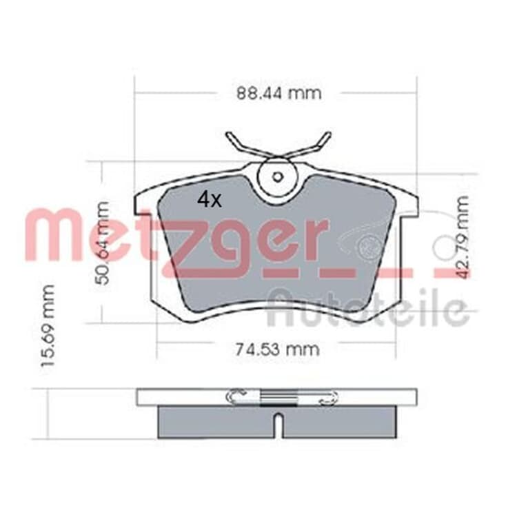 Metzger Bremsbel?ge hinten Nissan Peugeot Renault Seat VW Metzger Bremsbel?ge hinten Nissan Peugeot Renault Seat VW von METZGER