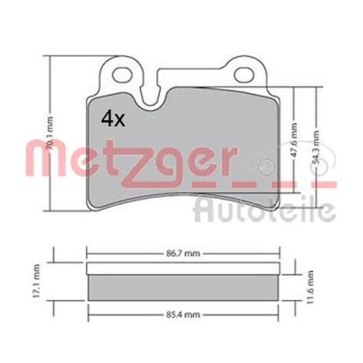Metzger Bremsbel?ge hinten VW Touareg Metzger Bremsbel?ge hinten VW Touareg von METZGER