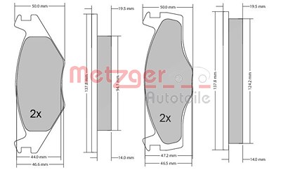 Metzger Bremsbeläge vorne (Satz) [Hersteller-Nr. 1170033] für Seat, VW von METZGER