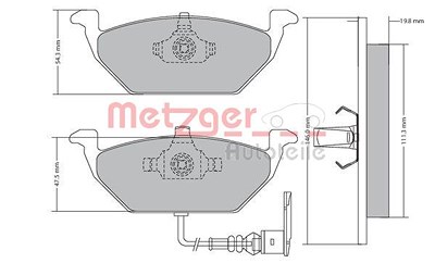 Metzger Bremsbeläge vorne (Satz) mit VWK [Hersteller-Nr. 1170002] für Audi, Seat, Skoda, VW von METZGER