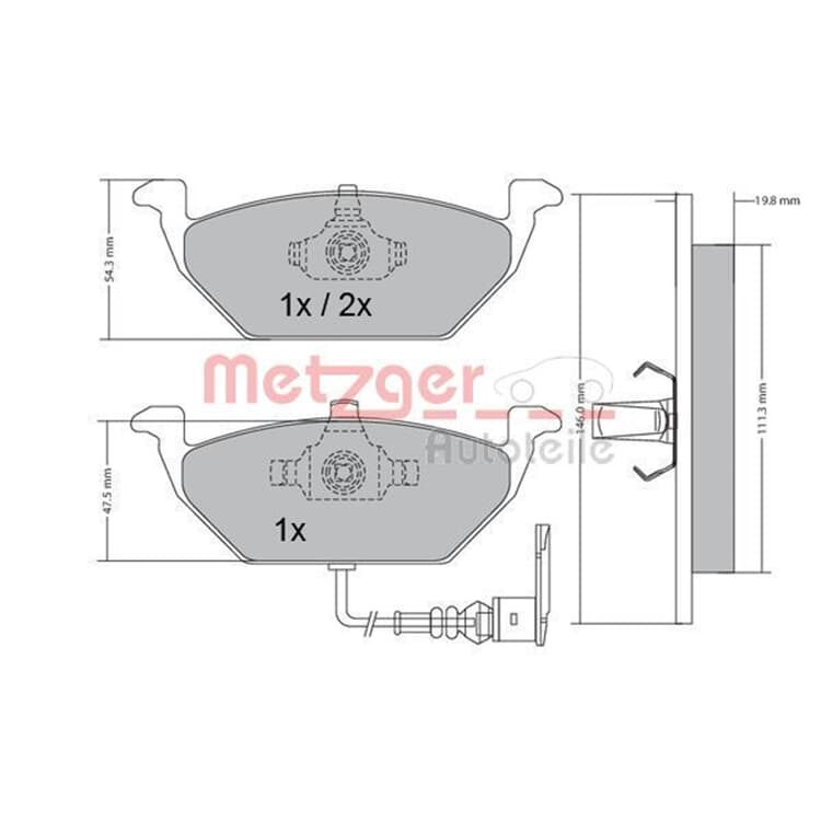 Metzger Bremsbel?ge vorne Audi Seat Skoda VW Metzger Bremsbel?ge vorne Audi Seat Skoda VW von METZGER