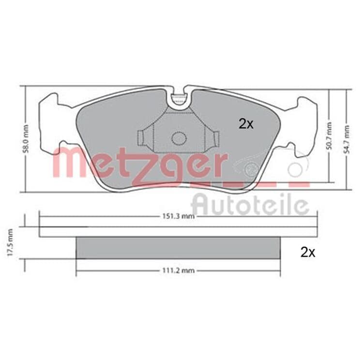 Metzger Bremsbel?ge vorne BMW 3er Z3 Z4 von METZGER