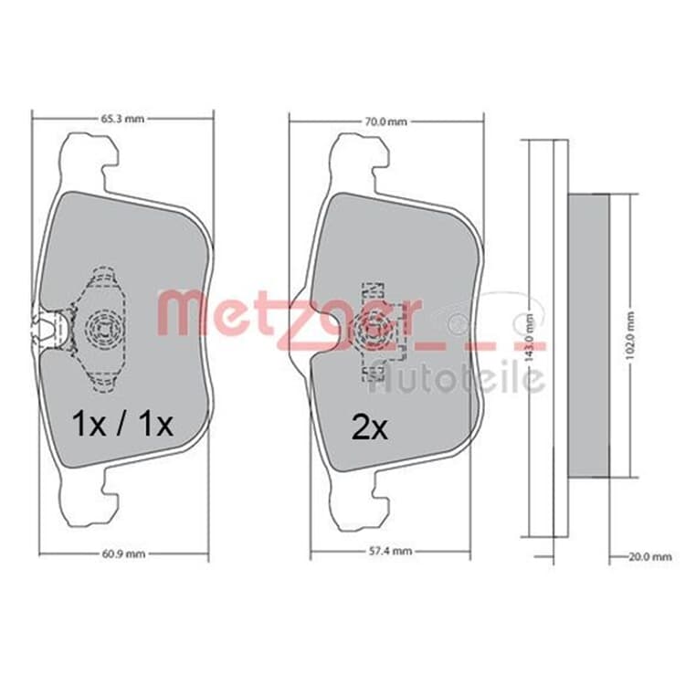Metzger Bremsbel?ge vorne Cadillac Bls Opel Signum Vectra Saab 9-3 9-3x Metzger Bremsbel?ge vorne Cadillac Bls Opel Signum Vectra Saab 9-3 9-3x von METZGER