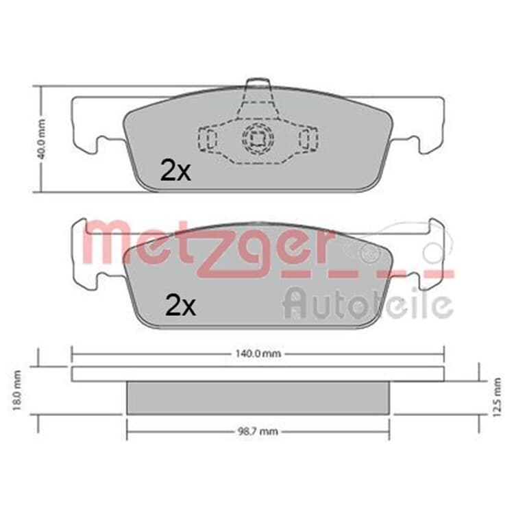 Metzger Bremsbel?ge vorne Dacia Renault Smart Metzger Bremsbel?ge vorne Dacia Renault Smart von METZGER
